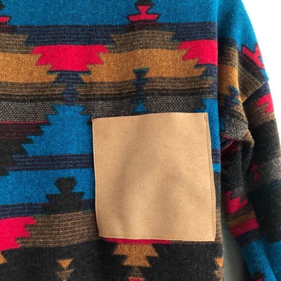 Aztec Southwest Print Sweater Top S - Picture 3 of 4
